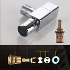 Contemporary Wall Mounted Bathroom Faucet Knob Handle Solid Brass Round Faucet