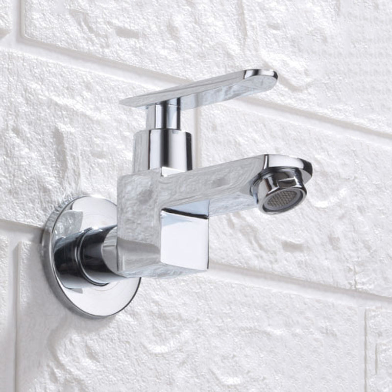 Contemporary Wall-Mounted Bathroom Faucet Lever Handles Solid Brass Faucet