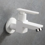 Contemporary Wall-Mounted Bathroom Faucet Lever Handles Solid Brass Faucet