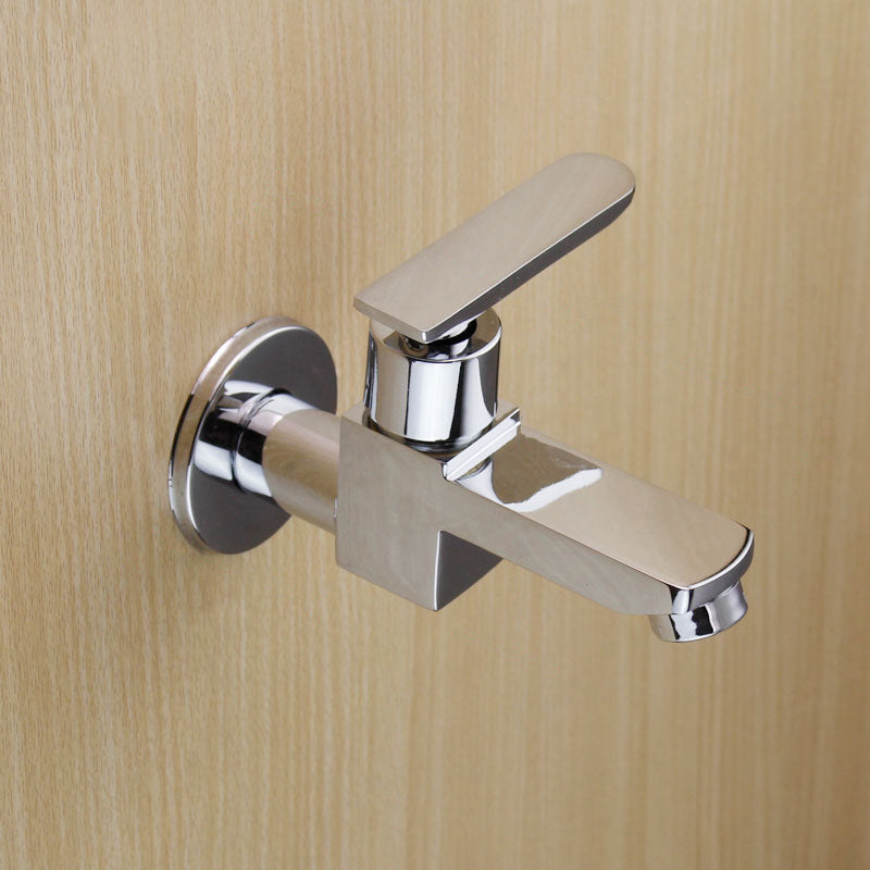 Contemporary Wall-Mounted Bathroom Faucet Lever Handles Solid Brass Faucet