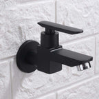 Contemporary Wall-Mounted Bathroom Faucet Lever Handles Solid Brass Faucet