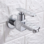Contemporary Wall-Mounted Bathroom Faucet Lever Handles Solid Brass Faucet