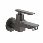 Contemporary Wall-Mounted Bathroom Faucet Lever Handles Solid Brass Faucet