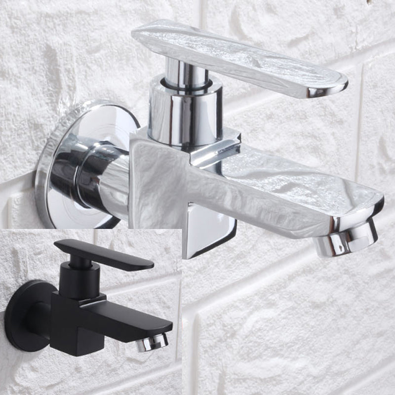 Contemporary Wall-Mounted Bathroom Faucet Lever Handles Solid Brass Faucet