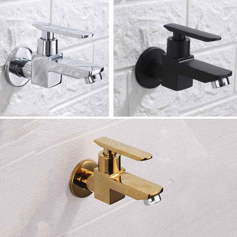 Contemporary Wall-Mounted Bathroom Faucet Lever Handles Solid Brass Faucet