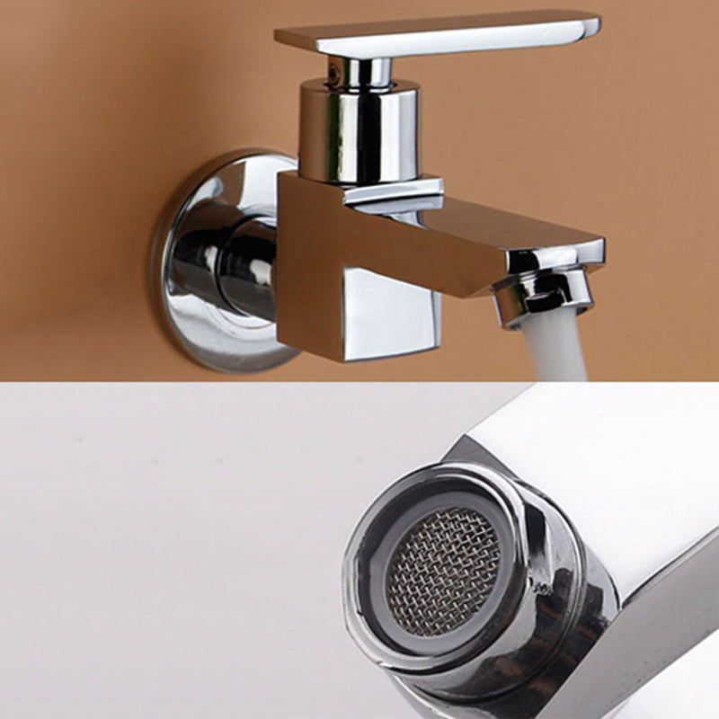 Contemporary Wall-Mounted Bathroom Faucet Lever Handles Solid Brass Faucet