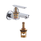 Contemporary Wall-Mounted Bathroom Faucet Lever Handles Solid Brass Faucet