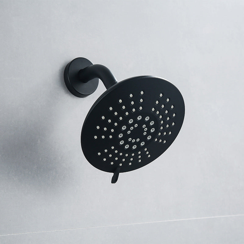 Round Fixed Shower Head Matte Black 5 Spray Patterns Wall Mounted Shower Head