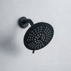 Round Fest Shower Head Matte Black 5 Spray Patterns Wall Mounted Shower Head