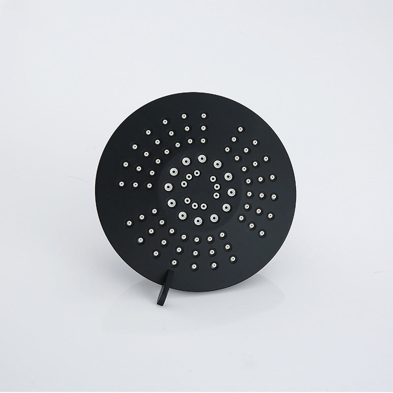 Round Fixed Shower Head Matte Black 5 Spray Patterns Wall Mounted Shower Head