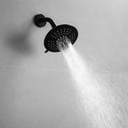 Round Fixed Shower Head Matte Black 5 Spray Patterns Wall Mounted Shower Head