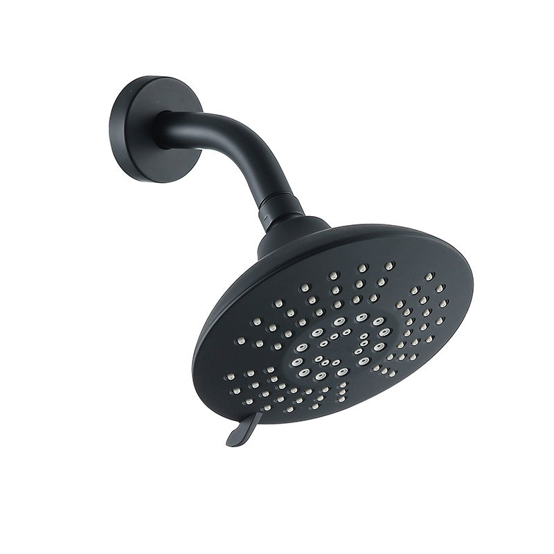 Round Fixed Shower Head Matte Black 5 Spray Patterns Wall Mounted Shower Head