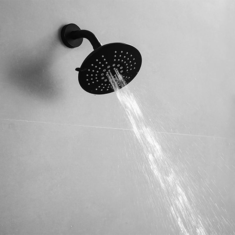 Round Fest Shower Head Matte Black 5 Spray Patterns Wall Mounted Shower Head