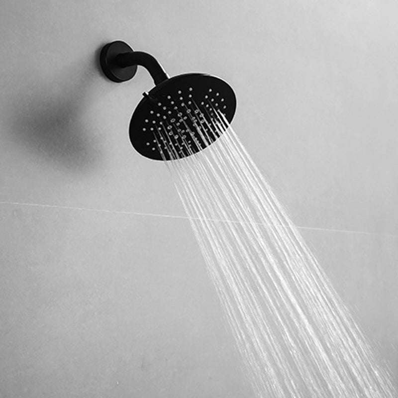 Round Fixed Shower Head Matte Black 5 Spray Patterns Wall Mounted Shower Head