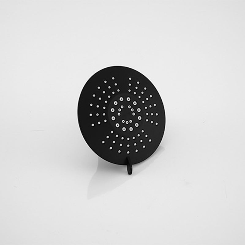 Round Fixed Shower Head Matte Black 5 Spray Patterns Wall Mounted Shower Head