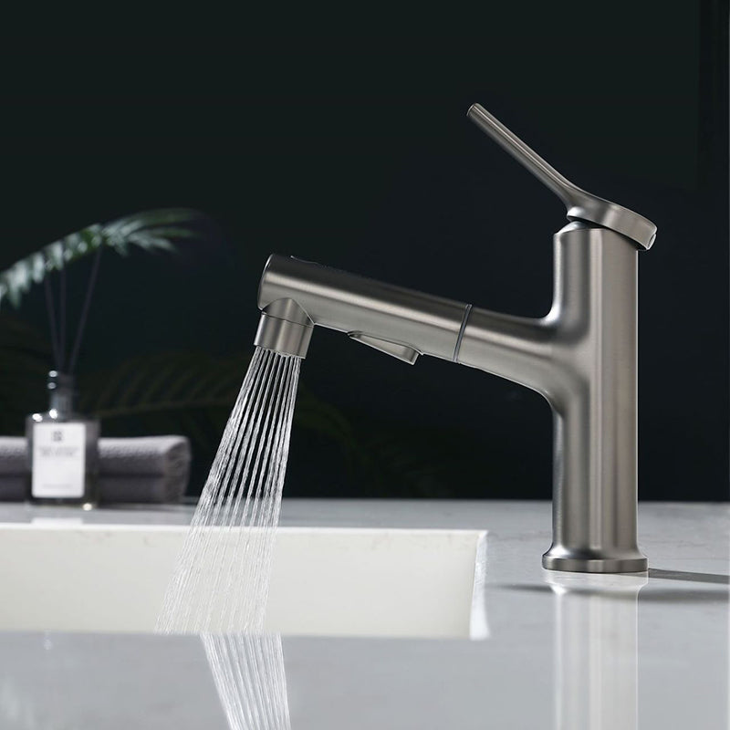 Modern Basin Faucet Copper Single Handle Low Arc Basin Faucet for Bathroom