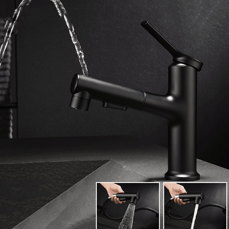 Modern Basin Faucet Copper Single Handle Low Arc Basin Faucet for Bathroom