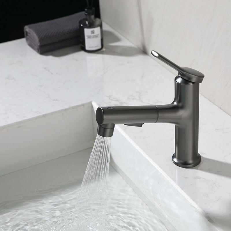 Modern Basin Faucet Copper Single Handle Low Arc Basin Faucet for Bathroom