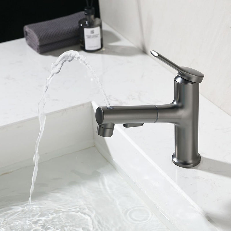 Modern Basin Faucet Copper Single Handle Low Arc Basin Faucet for Bathroom