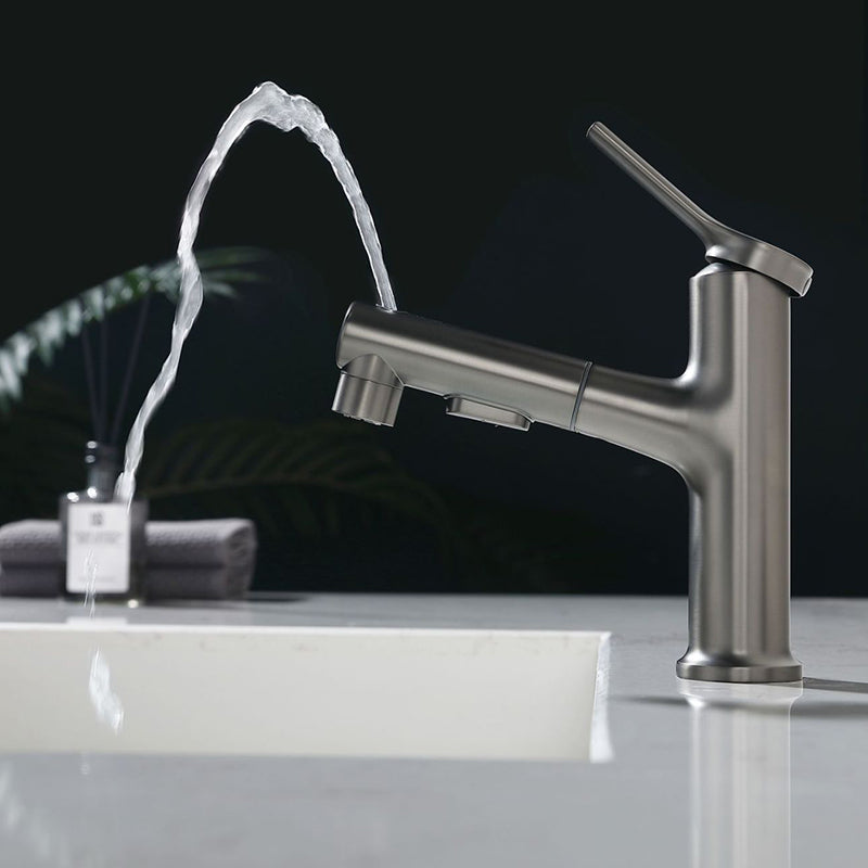 Modern Basin Faucet Copper Single Handle Low Arc Basin Faucet for Bathroom