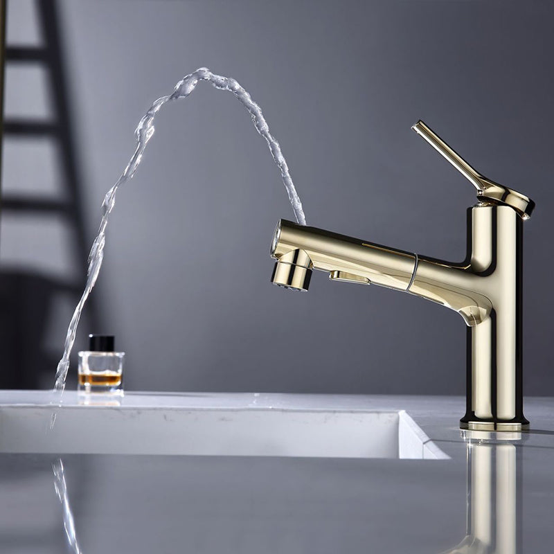 Modern Basin Faucet Copper Single Handle Low Arc Basin Faucet for Bathroom