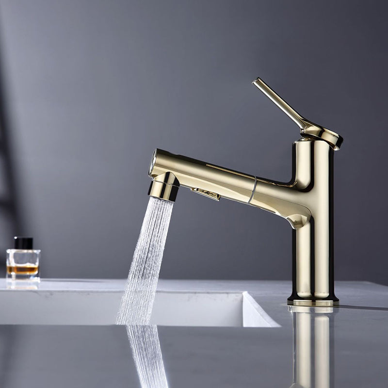 Modern Basin Faucet Copper Single Handle Low Arc Basin Faucet for Bathroom