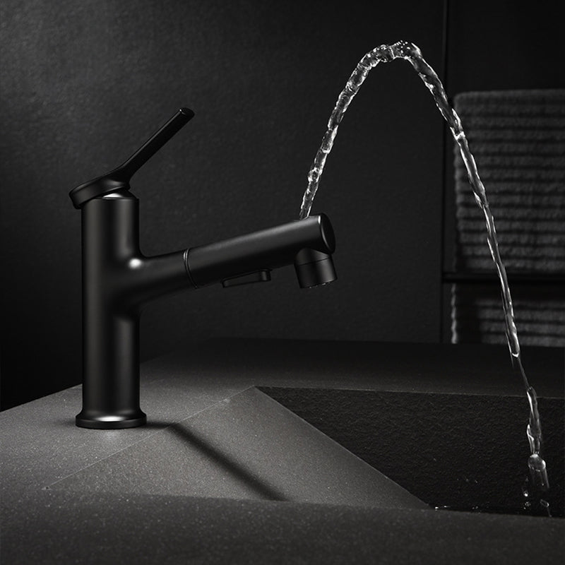 Modern Basin Faucet Copper Single Handle Low Arc Basin Faucet for Bathroom
