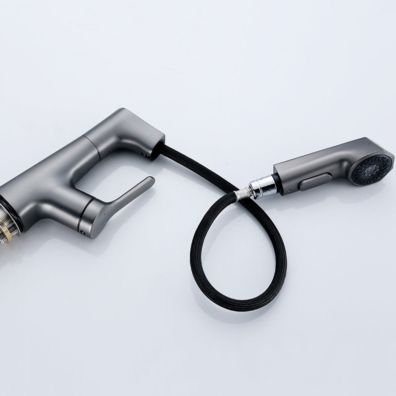 Modern Faucet Solid Copper Centerset Bathroom Faucet