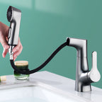 Modern Faucet Solid Copper Centerset Bathroom Faucet