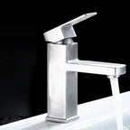 Basic sink faucet simple low arc metal centerset sink faucet for bathroom