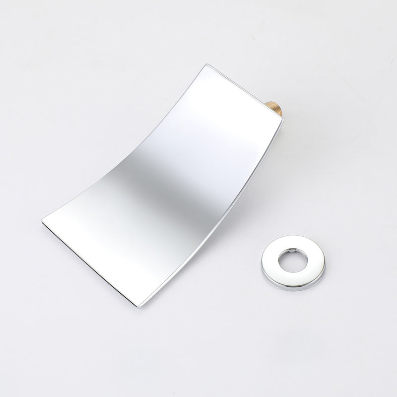 Modern Wall-Mounted Bathroom Faucet Low Arc Solid Brass Faucet