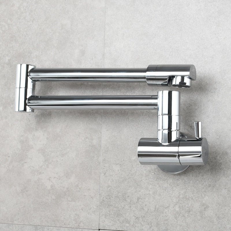 Modern Pull-down Faucet Single Handle Wall Mounted Pot Filler Low Profile 1 Holder Filler