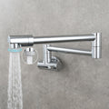 Modern Pull-down Faucet Single Handle Wall Mounted Pot Filler Low Profile 1 Holder Filler