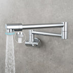 Modern Pull-down Faucet Single Handle Wall Mounted Pot Filler Low Profile 1 Holder Filler