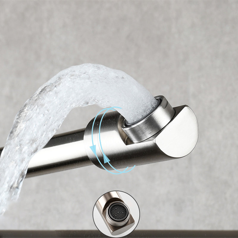 Modern Pull-down Faucet Single Handle Wall Mounted Pot Filler Low Profile 1 Holder Filler