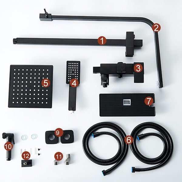 Adjustable Spray Sample Shower Combination Metal Shower Fitting Arm Shower Head with Slip Bar