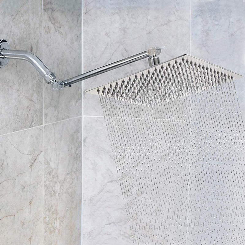 Stainless Steel Fixed Shower Head Rainfall Wall Mounted Shower Head with Extension Arm