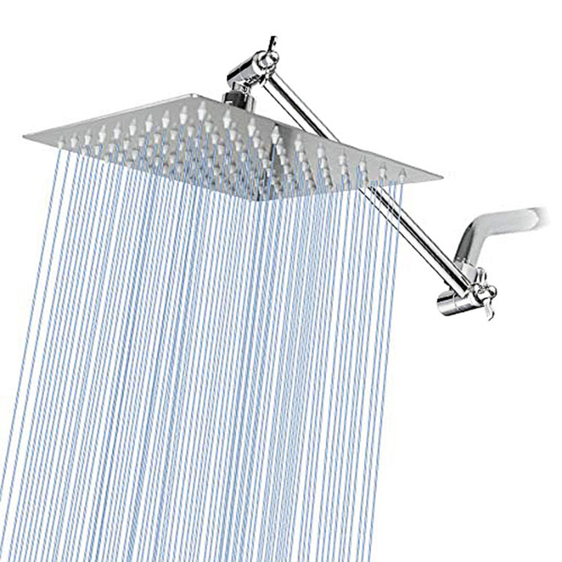 Stainless Steel Fixed Shower Head Rainfall Wall Mounted Shower Head with Extension Arm