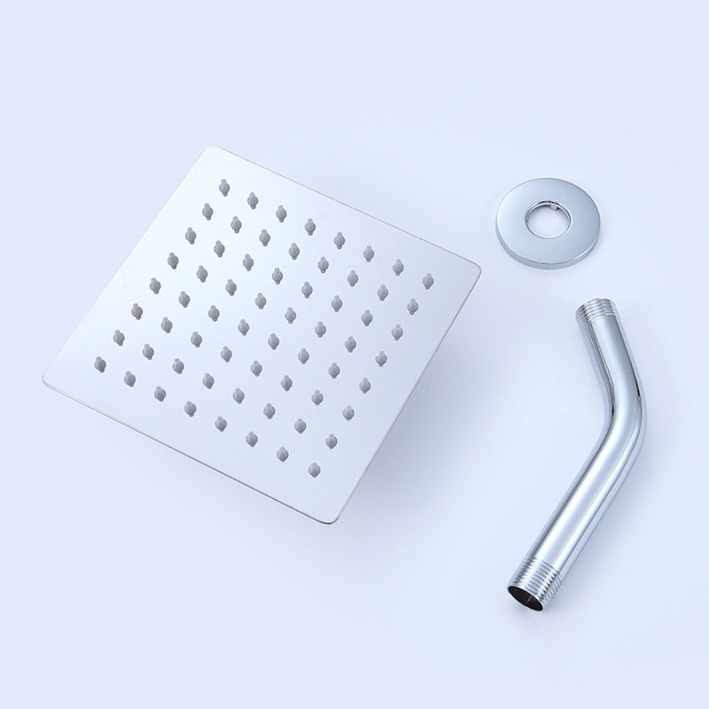 Square Stainless Steel Showerhead in Silver 6-Inch Fixed Showerhead