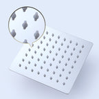 Square Stainless Steel Showerhead in Silver 6-Inch Fixed Showerhead