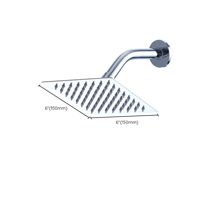 Square Stainless Steel Showerhead in Silver 6-Inch Fixed Showerhead