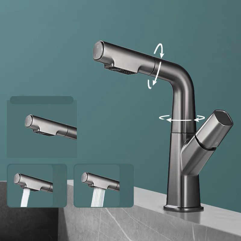 Modern Vessel Sink Faucet Brass Lever Handles Swivel Spout Sink Faucet
