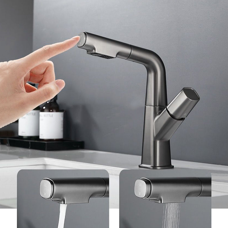 Modern Vessel Sink Faucet Brass Lever Handles Swivel Spout Sink Faucet