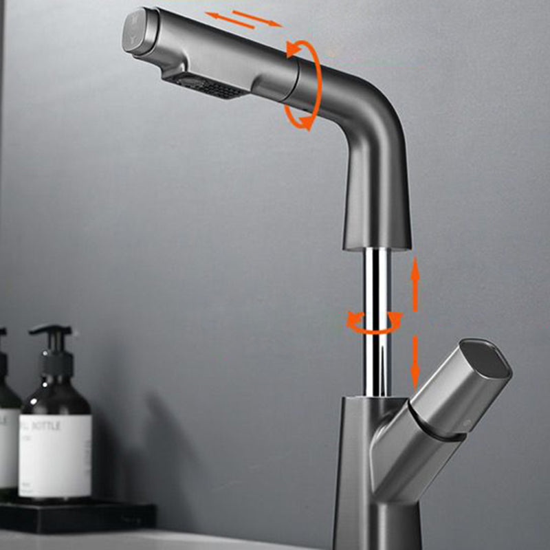 Modern Vessel Sink Faucet Brass Lever Handles Swivel Spout Sink Faucet