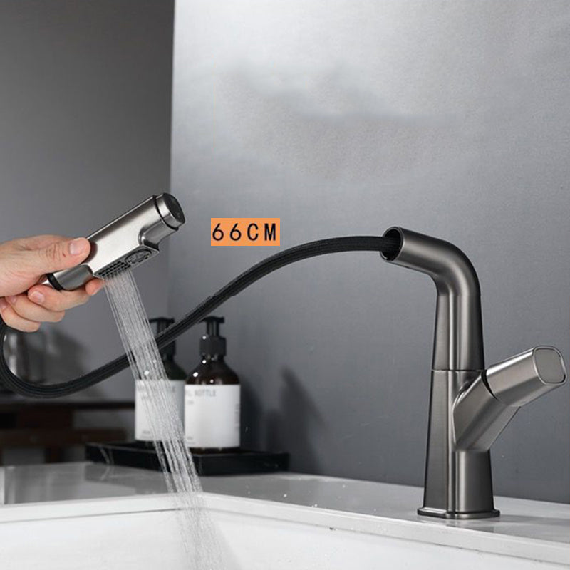 Modern Vessel Sink Faucet Brass Lever Handles Swivel Spout Sink Faucet