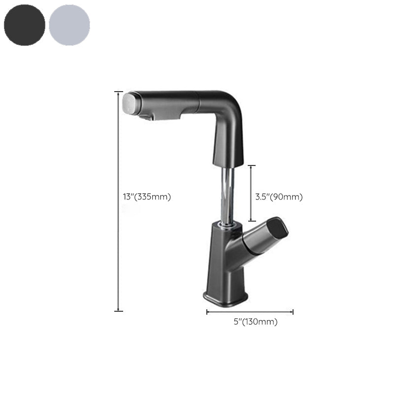 Modern Vessel Sink Faucet Brass Lever Handles Swivel Spout Sink Faucet
