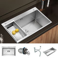 Contemporary Style Kitchen Sink Stainless Steel Colorfast Built-in Sink