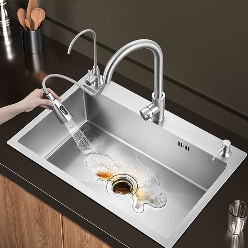 Contemporary Style Kitchen Sink Stainless Steel Color Fast Built-In Sink