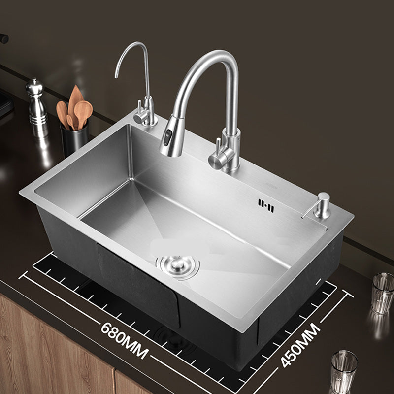 Contemporary Style Kitchen Sink Stainless Steel Color Fast Built-In Sink