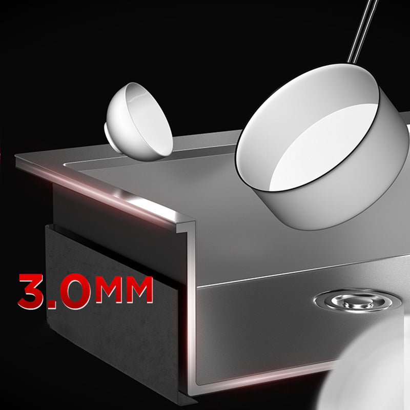 Contemporary Style Kitchen Sink Stainless Steel Color Fast Built-In Sink